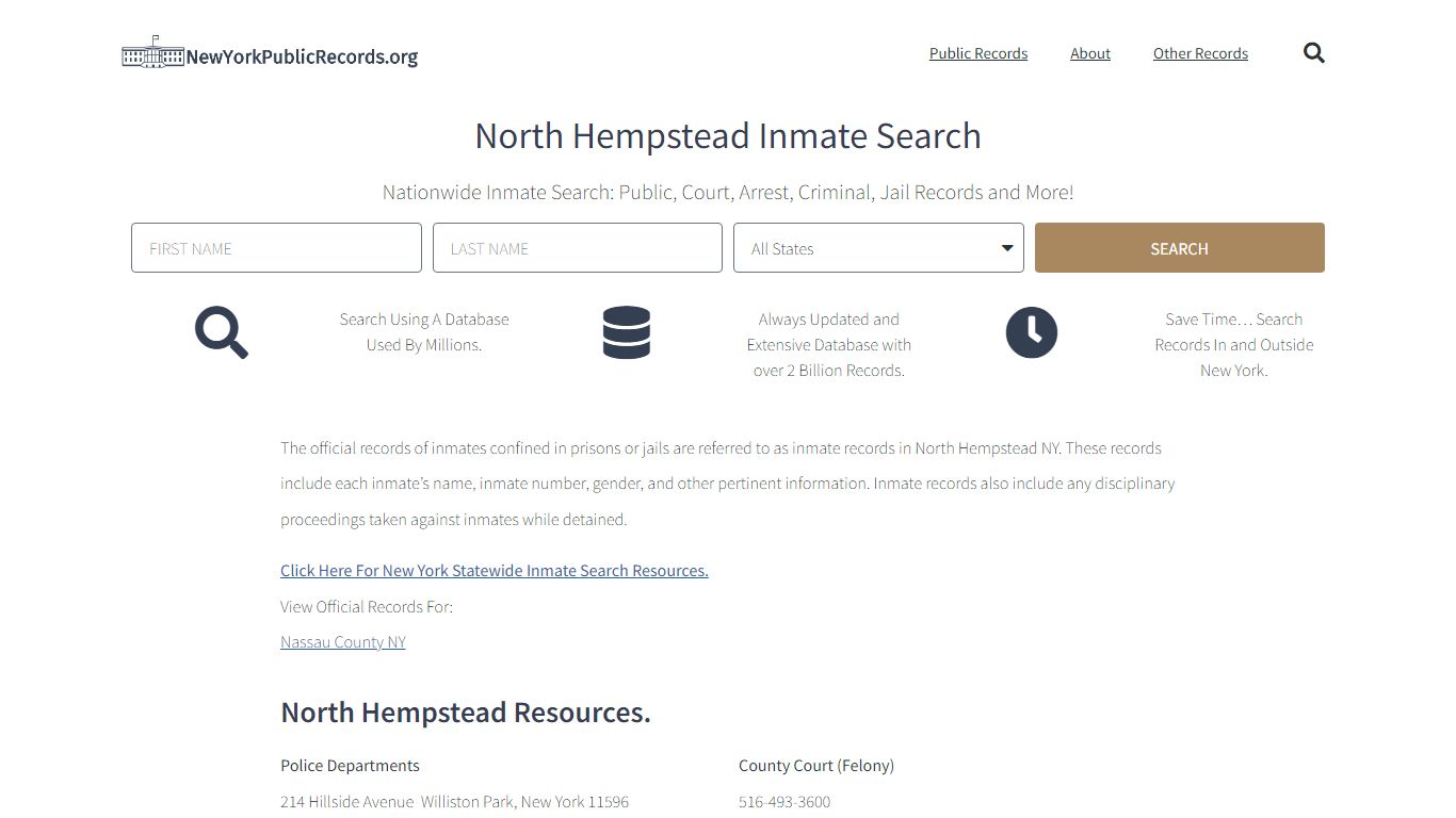 North Hempstead Inmate Search - Lookup Current & Past Jail Records